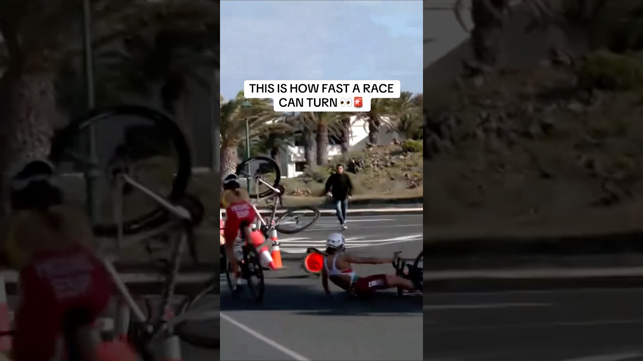 A heroic performance after a terrible bike crash 👀 #LanzaroteWC #Triathlon #shorts