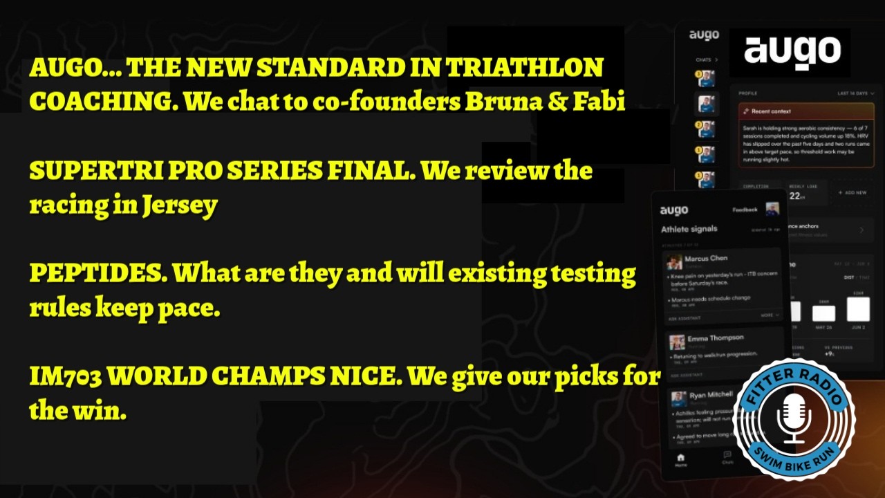 Augo, the new standard in Triathlon Coaching. Peptides in Triathlon. Supertri Race Review.