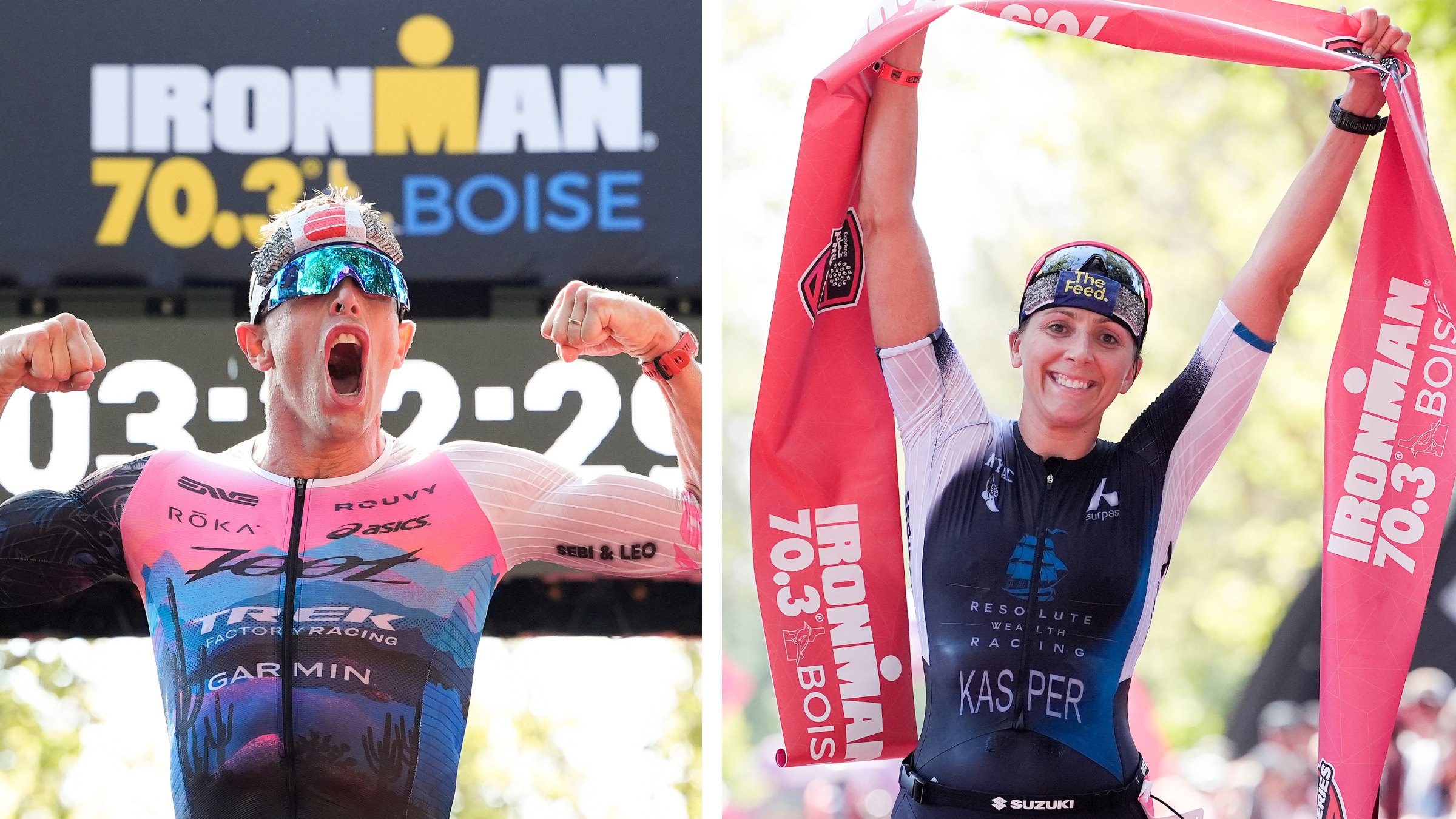 Sam Long Dominates the Bike and Kirsten Kasper Storms Back on the Run to Claim Ironman 70.3 Boise Wins